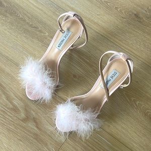 Steve Madden Baby Pink Feather Heels